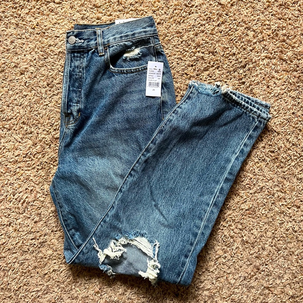 NWT PacSun Distressed High Rise Straight Jean
